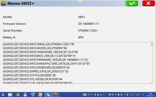 Vidinė Stonex S9 III Plus PĮ (firmware)