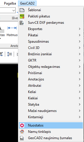 geocad meniu
